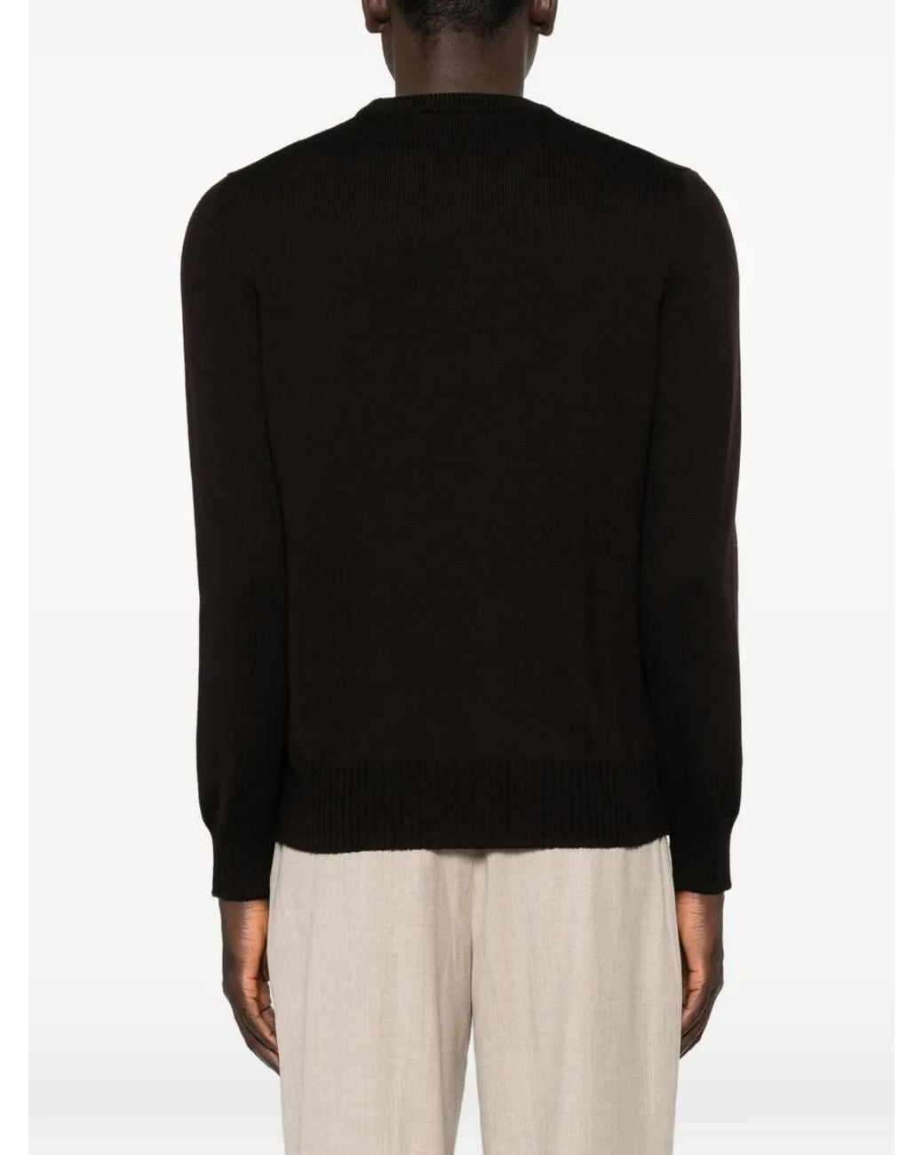 Fileria Black Ribbed-Trim Sweater for men