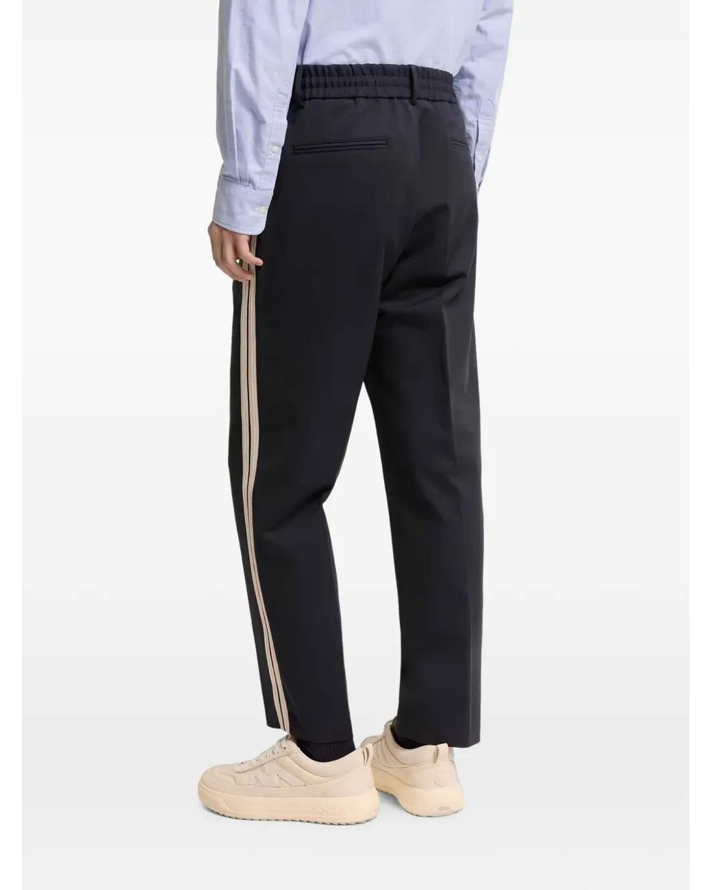 Moncler Blue Side-Stripe Trousers for men