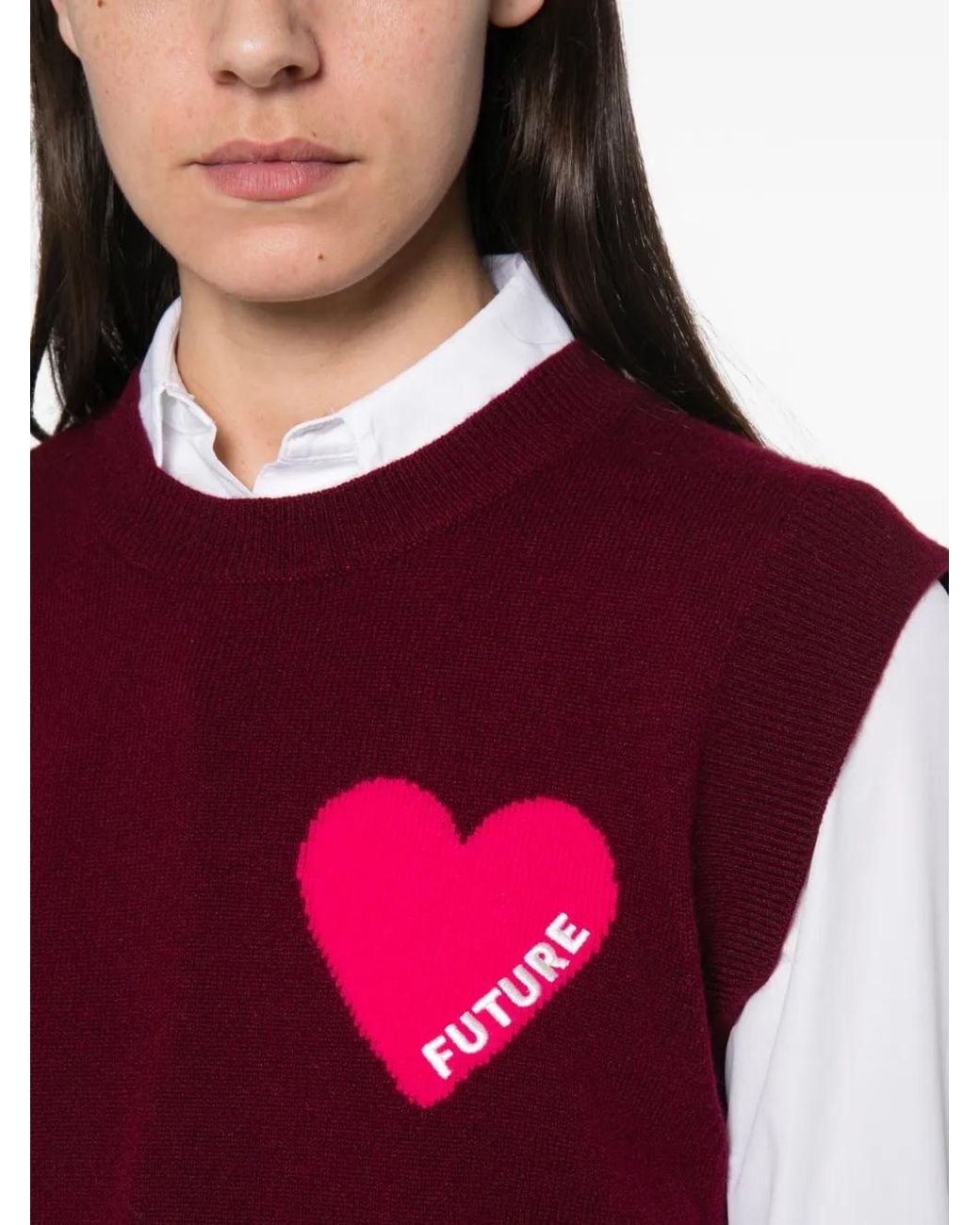 From Future Purple Heart-Motif Knitted Vest