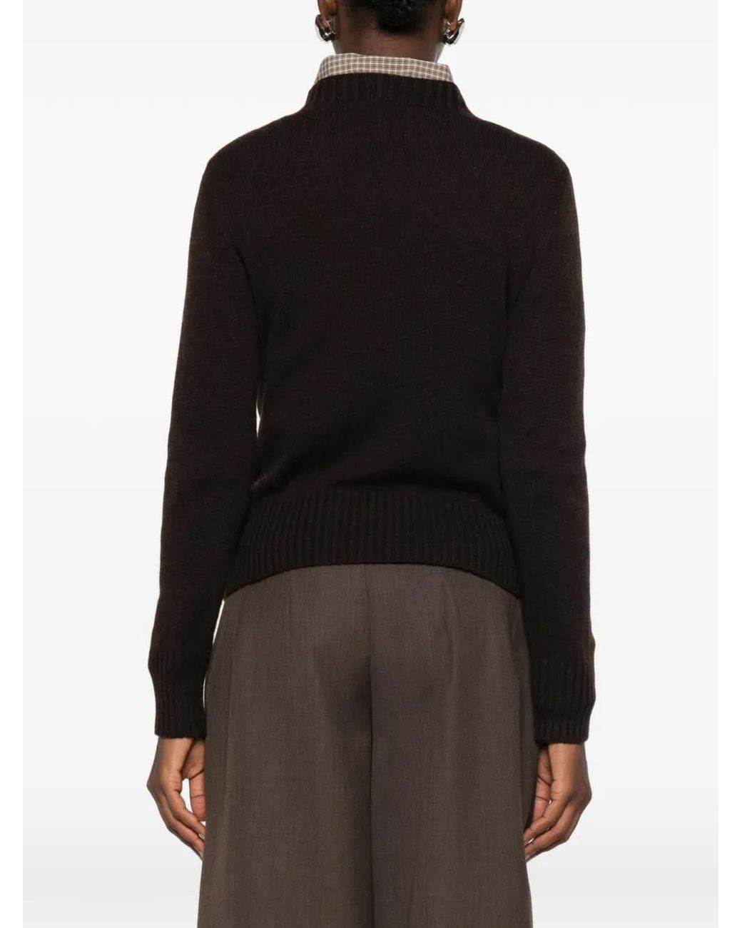 Aragona Black Ribbed-Trim Sweater