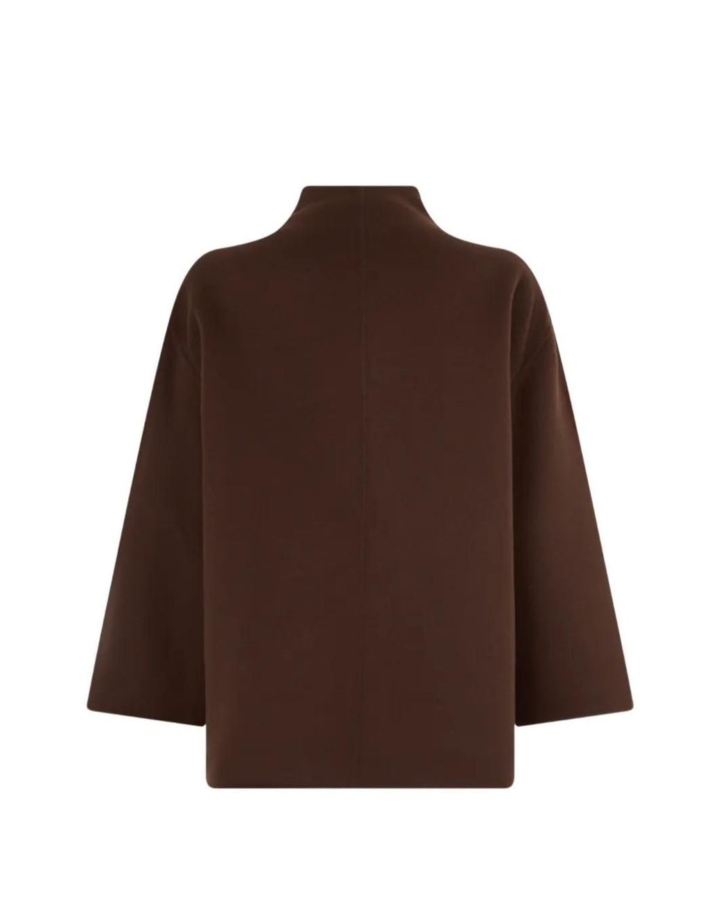 Slowear Brown Double-Breasted High-Neck Coat