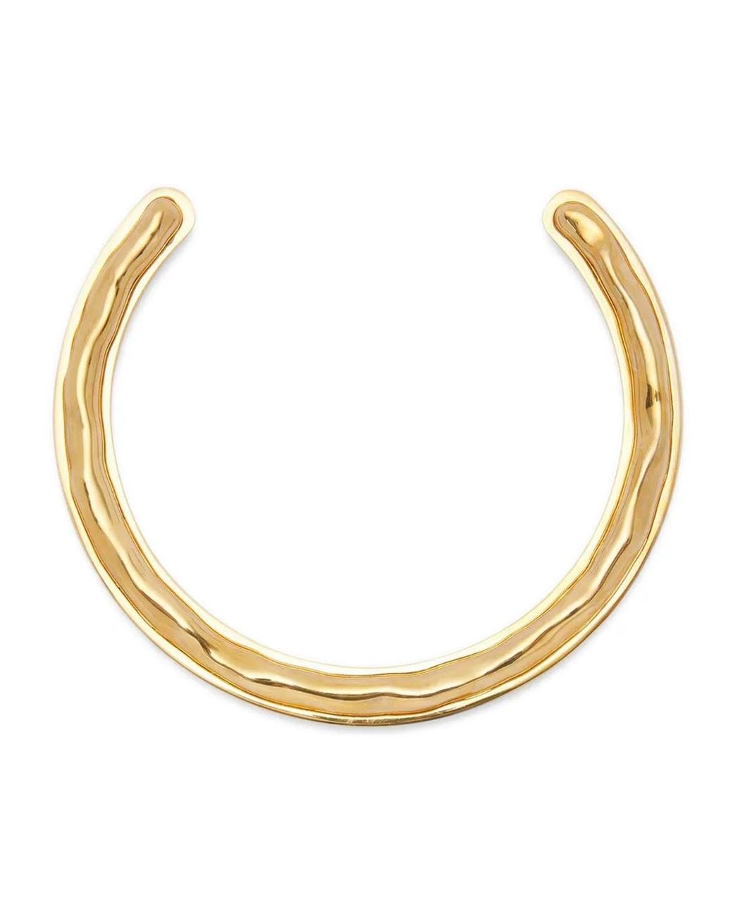 Jil Sander Metallic Hammered-Finish Cuff Necklace