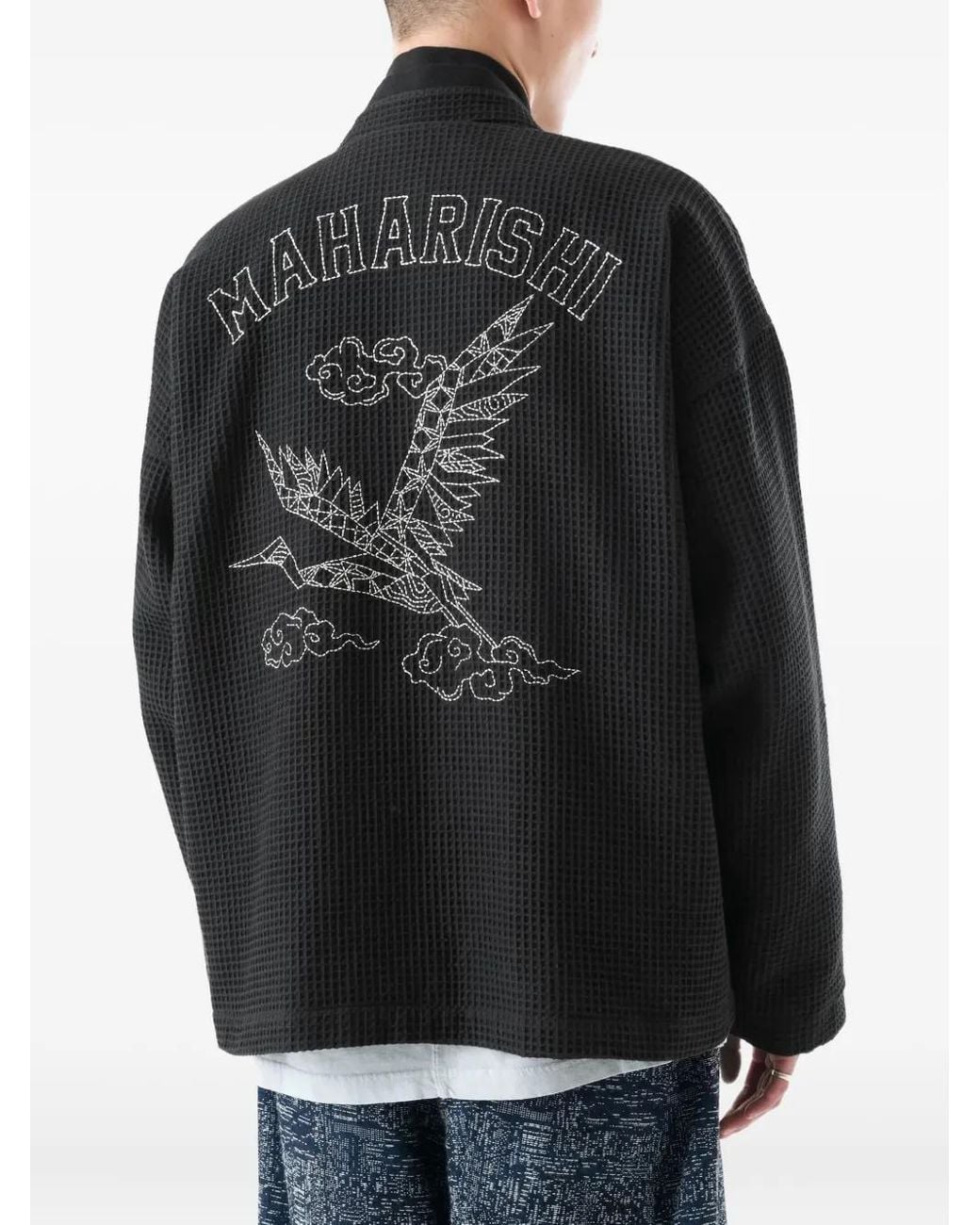 Maharishi Black Embroidered Waffle Jacket for men