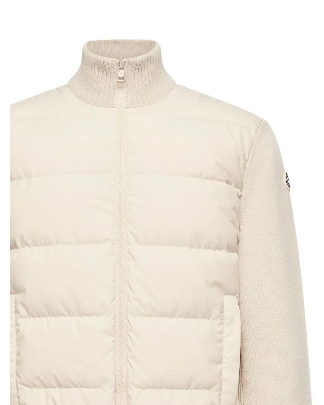 Moncler White Padded Wool Zip-Up Cardigan for men