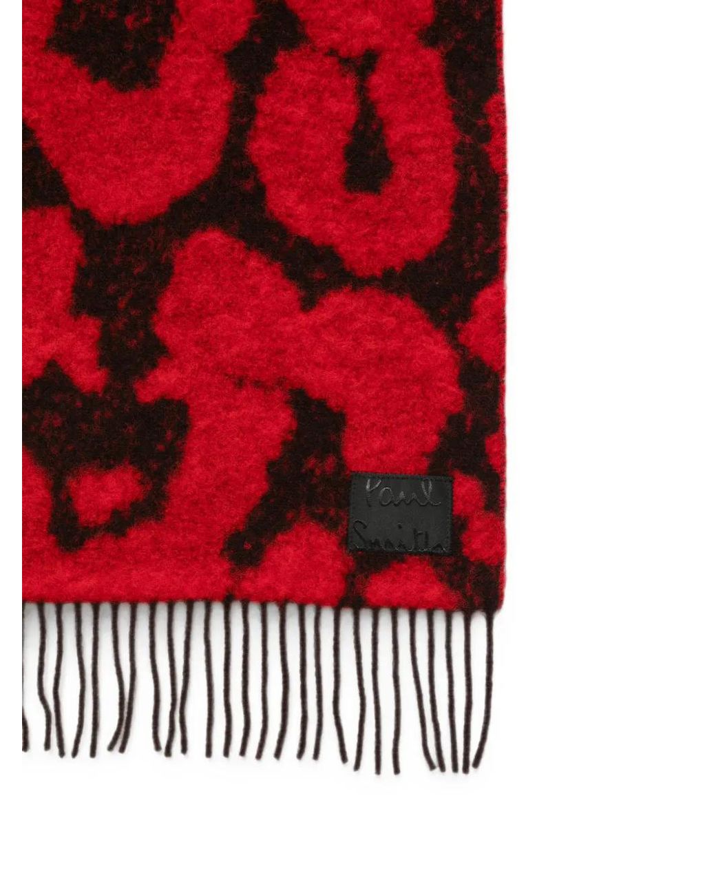 Paul Smith Red Fringed Scarf