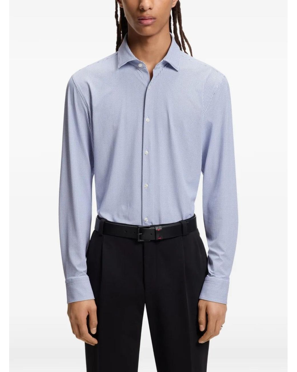 HUGO Blue Patterned Shirt for men
