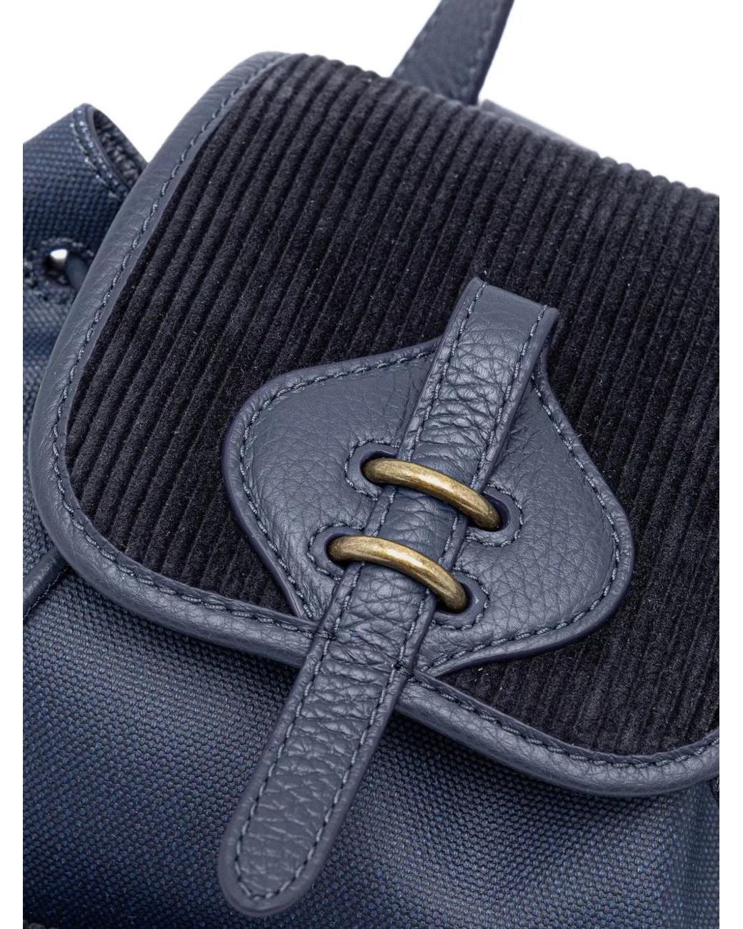 Coccinelle Blue Medium Mavery Leather-Trimmed Backpack