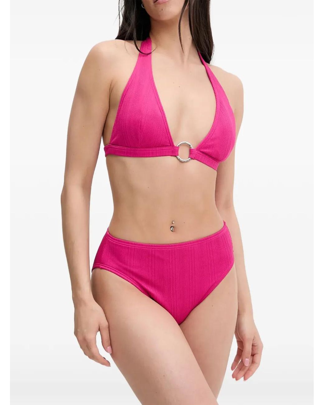 MICHAEL Michael Kors Ribgebreide Bikini in het Pink