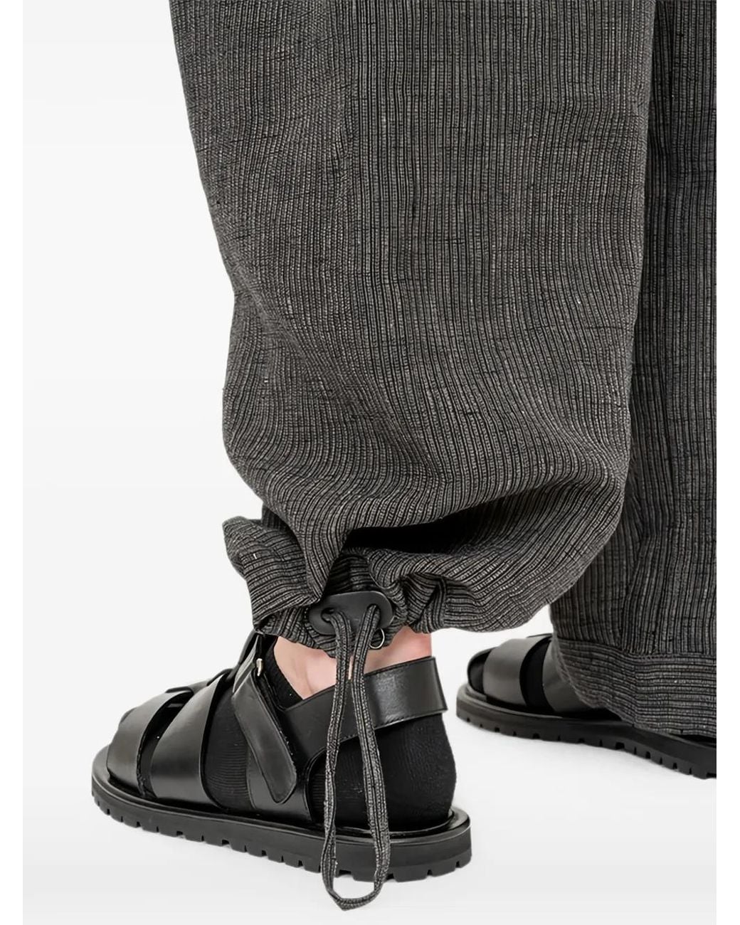 Jan Jan Van Essche Gray Pantalon Ample À Design Plissé for men