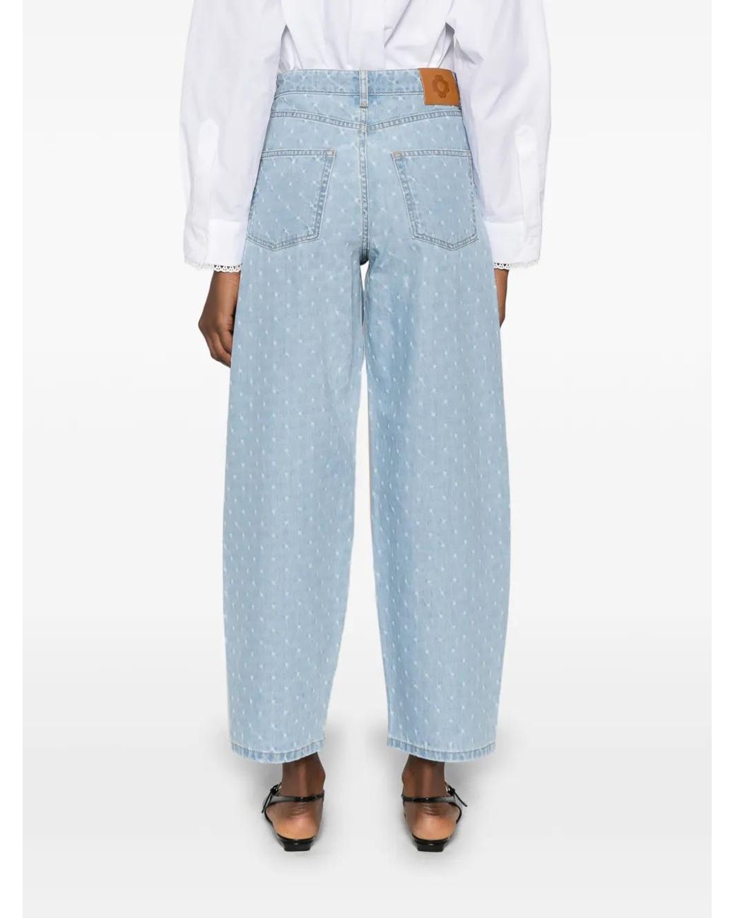 Maje Blue Textured Balloon Jeans