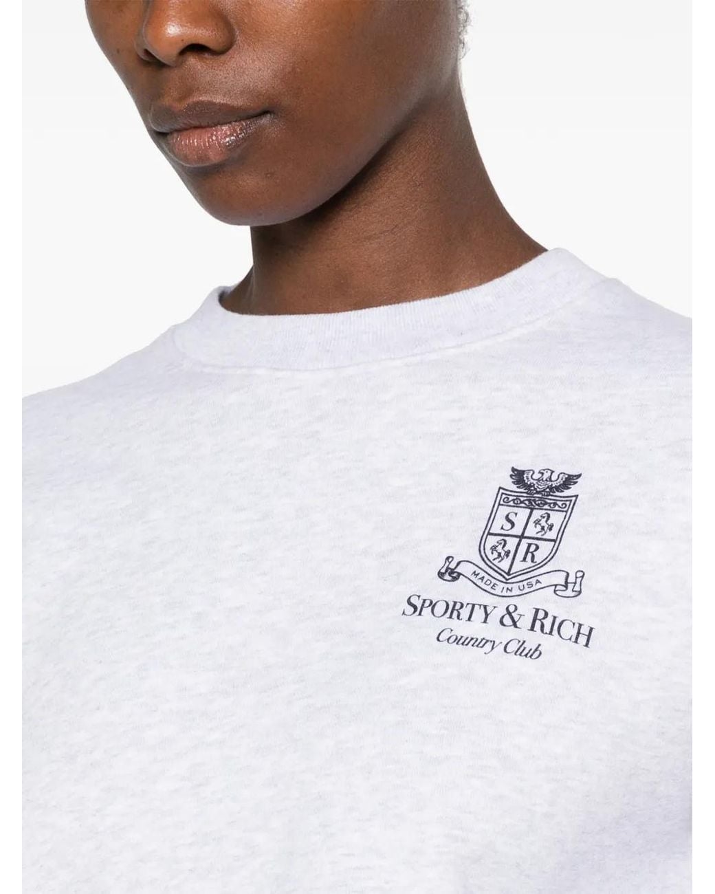 Sporty & Rich White Logo-Print Sweatshirt