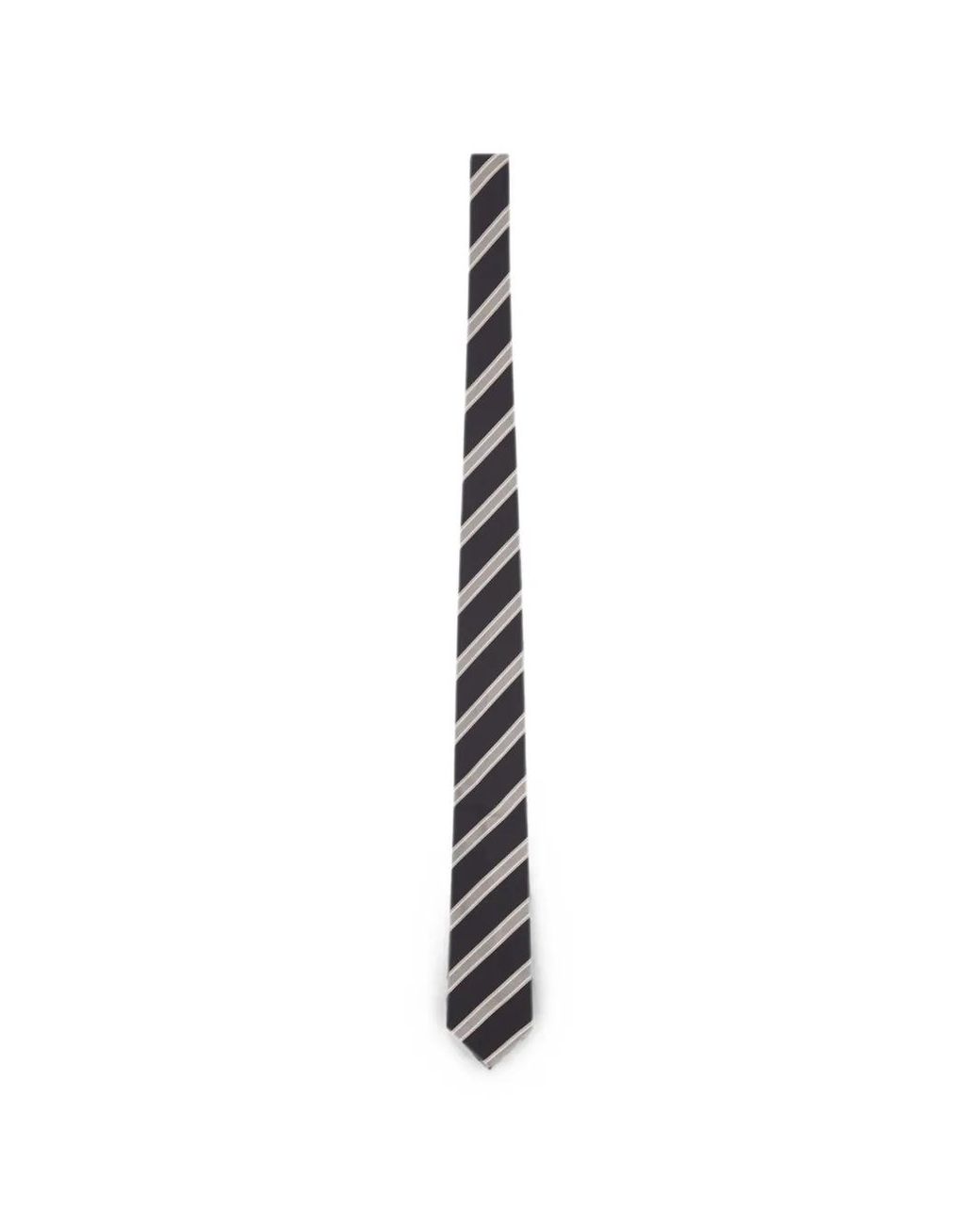 Lardini White Striped Silk Tie for men