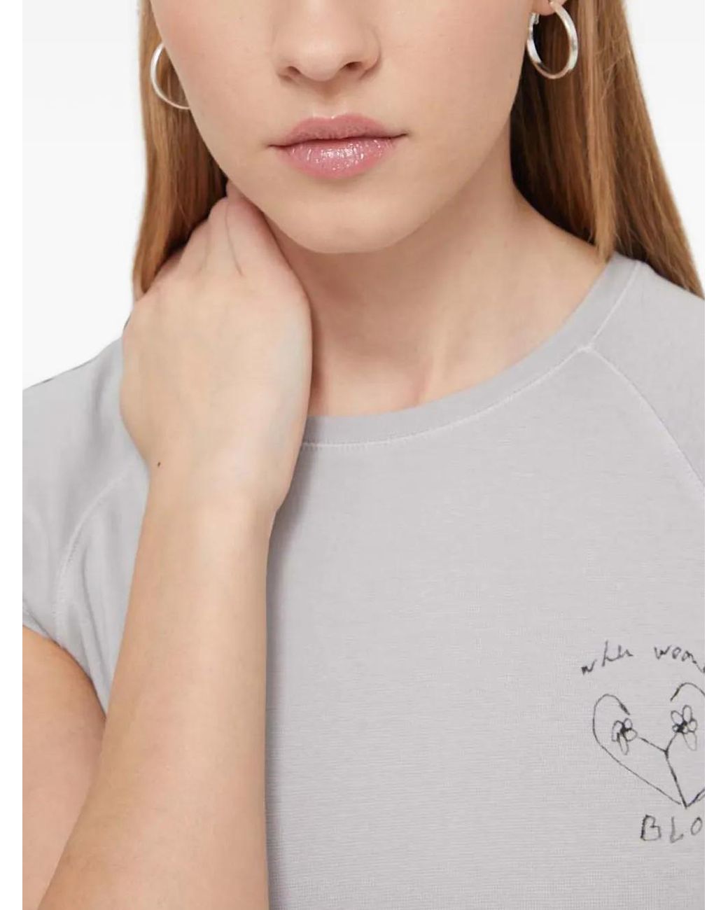 Desigual Blue Shiny Heart T-Shirt