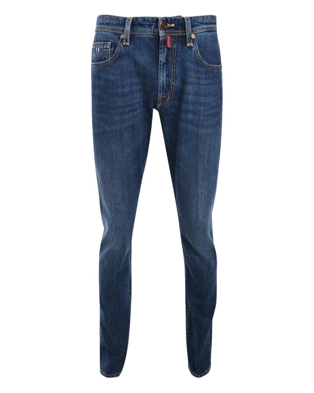 Sartoria Tramarossa Blue Logo-Patch Jeans for men