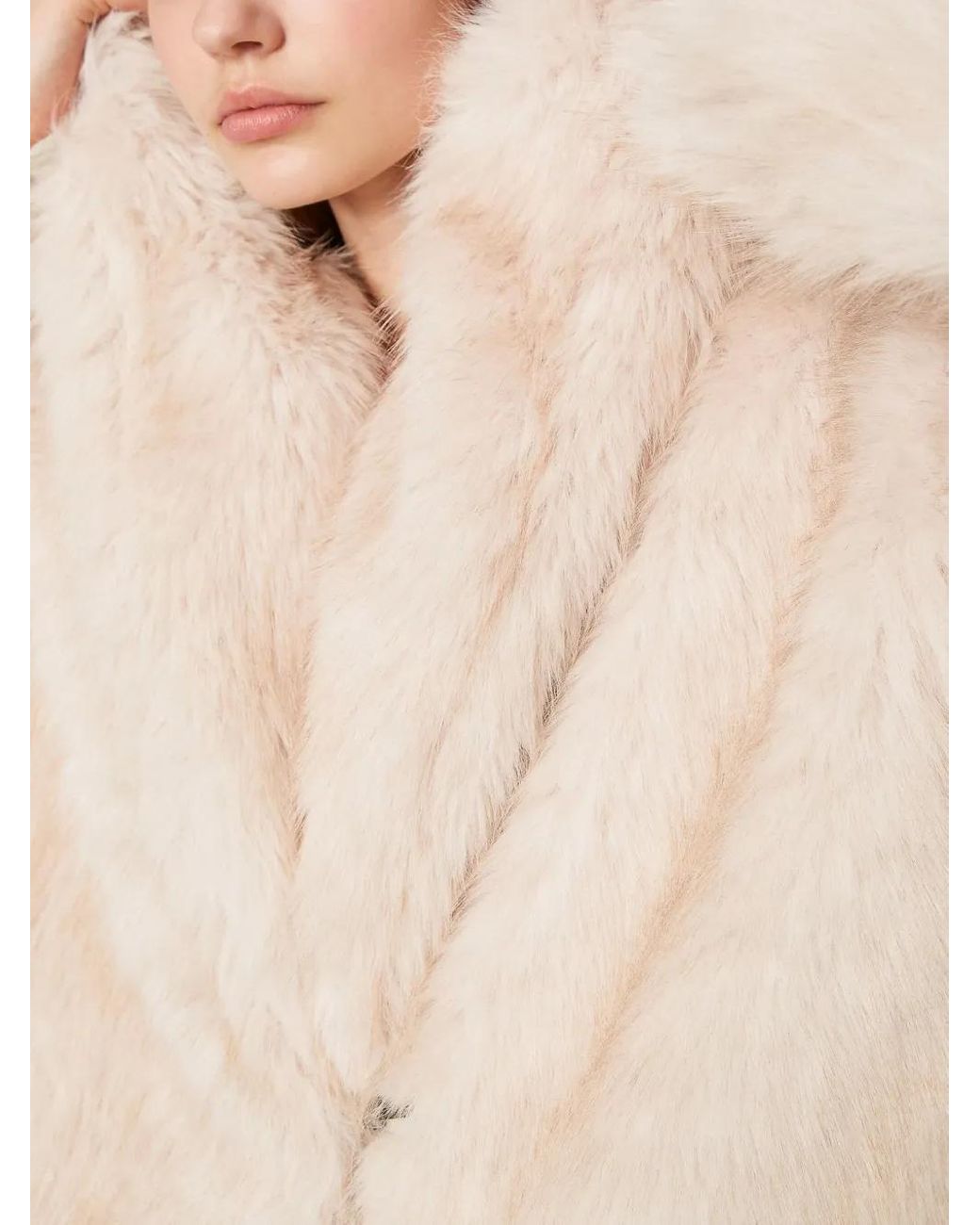 Twinset Natural Hooded Faux-Fur Coat