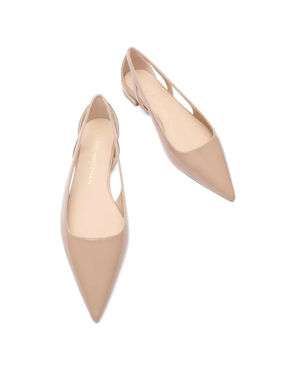 Stuart Weitzman Pink Pointed-Toe Flat Pumps