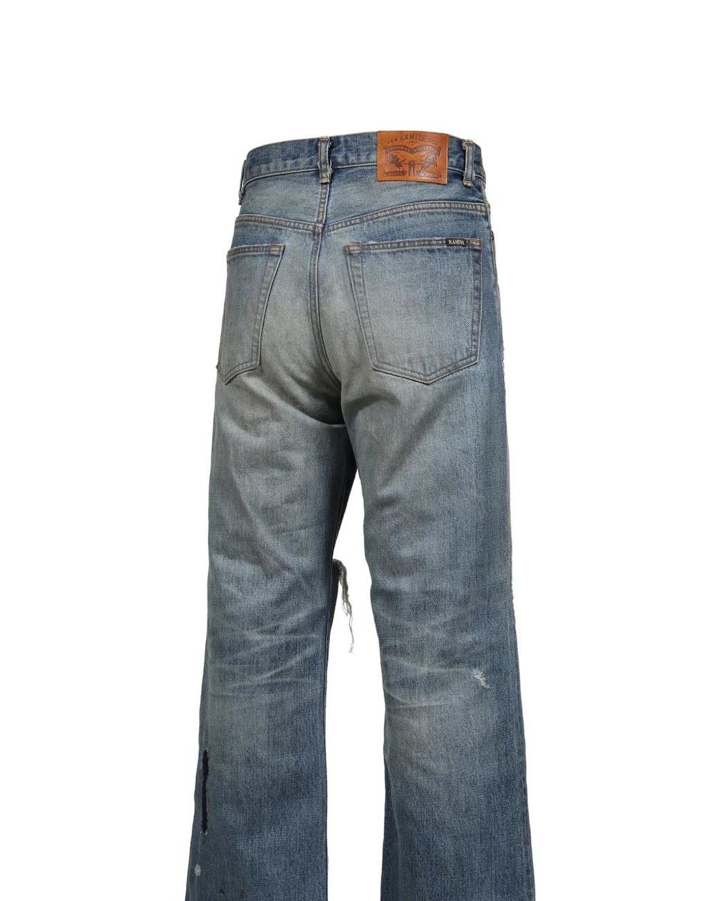 Vaqueros Bootcut Reparados KAMIYA de hombre de color Blue
