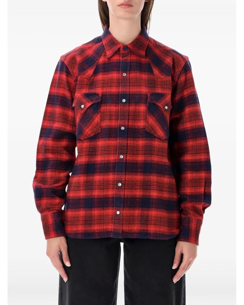 Fortela Red Chemise D'Inspiration Western Ntex Texana À Carreaux