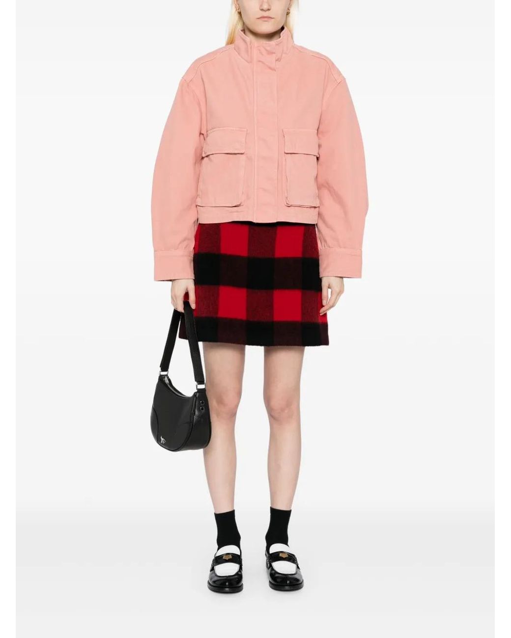 Maison Kitsuné Pink Cropped Workwear Jacket