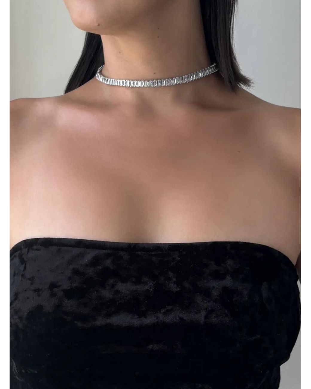 Hzmer Jewelry White Crystal-Embellished Necklace