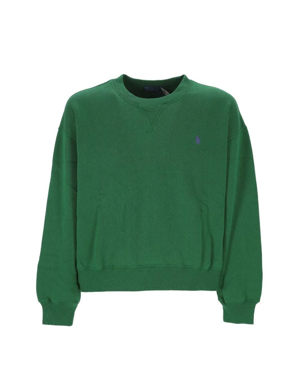 Polo Ralph Lauren Green Logo-Embroidered V-Insert Sweater