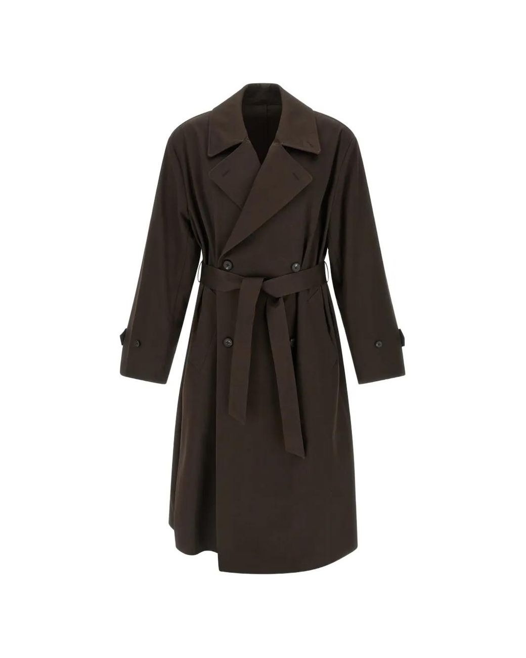 stein Black Double-Breasted Trench Coat for men