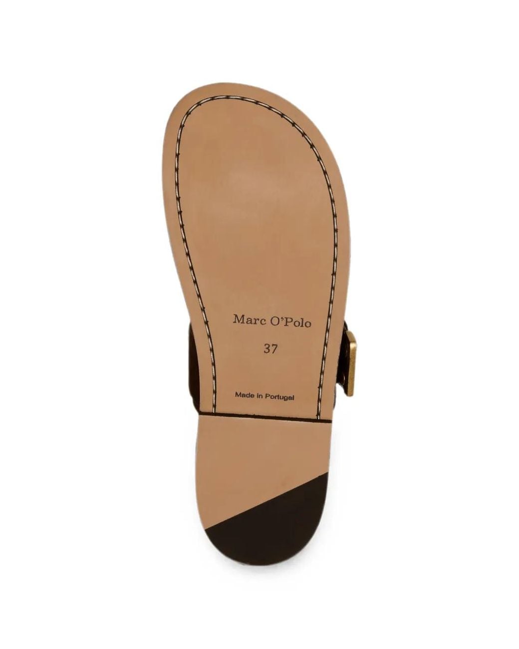 Marc O' Polo Brown Buckle-Fastening Double-Strap Sandals