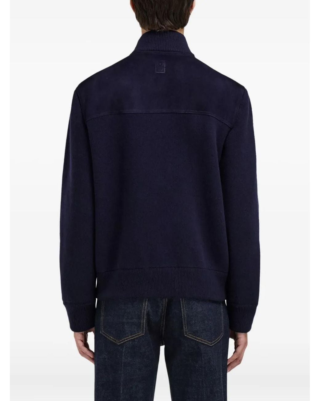 Ferragamo Blue Veste Bomber À Manches Longues for men