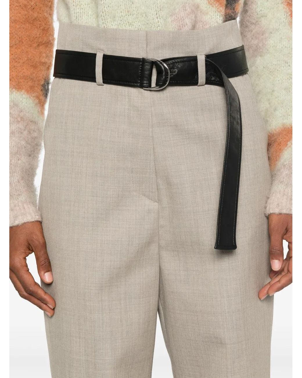 Nanushka Gray Straight-Leg Trousers
