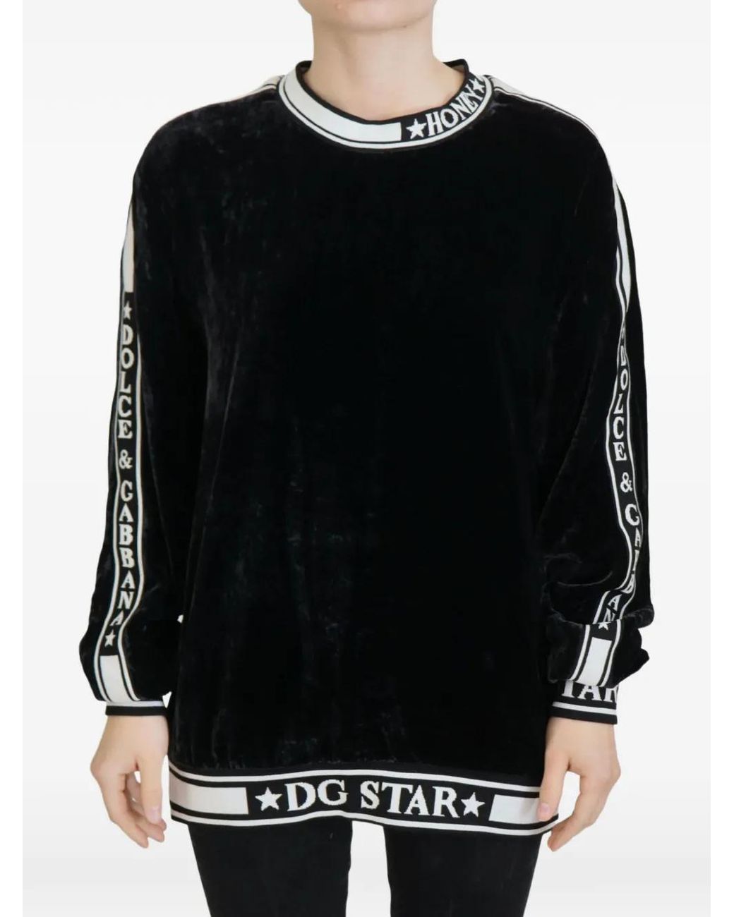 Dolce & Gabbana Black Logo-Tape Sweater
