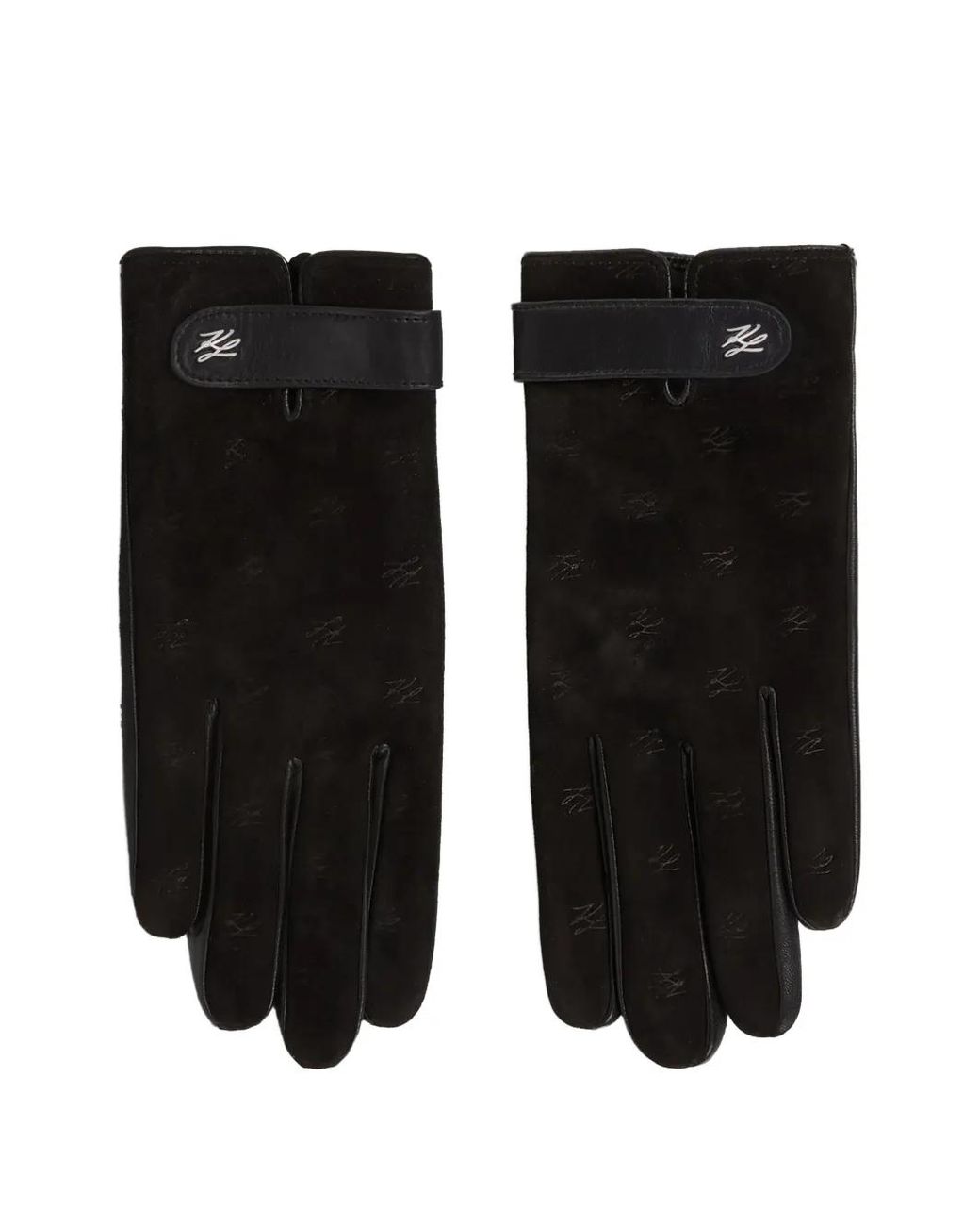 Karl Lagerfeld Black K/Autograph Suede Gloves
