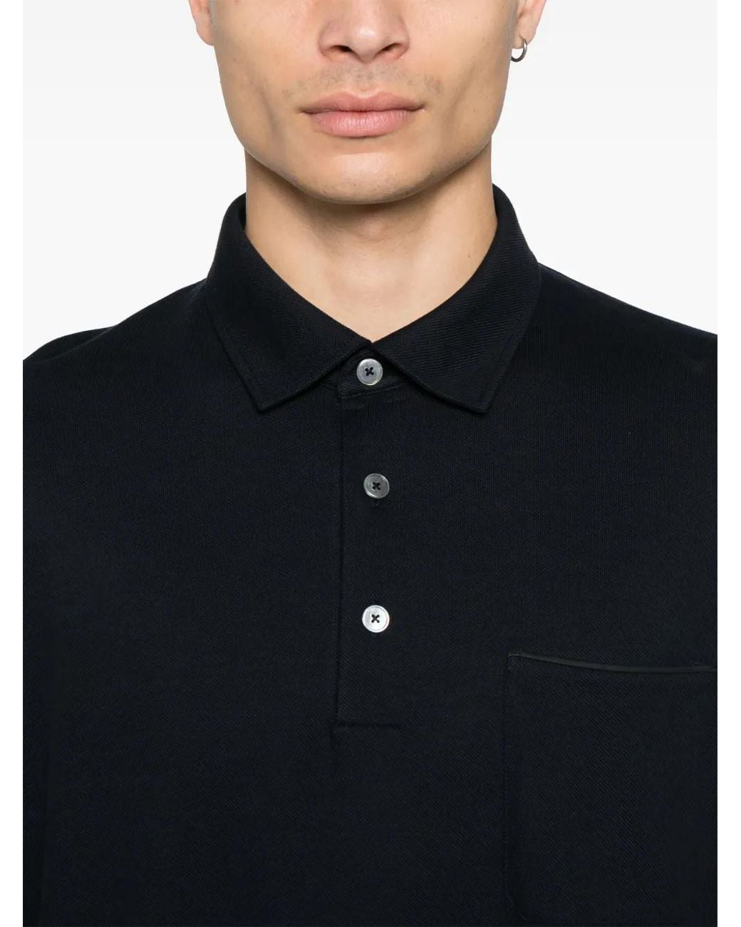 Zegna Blue Cotton Polo Shirt for men