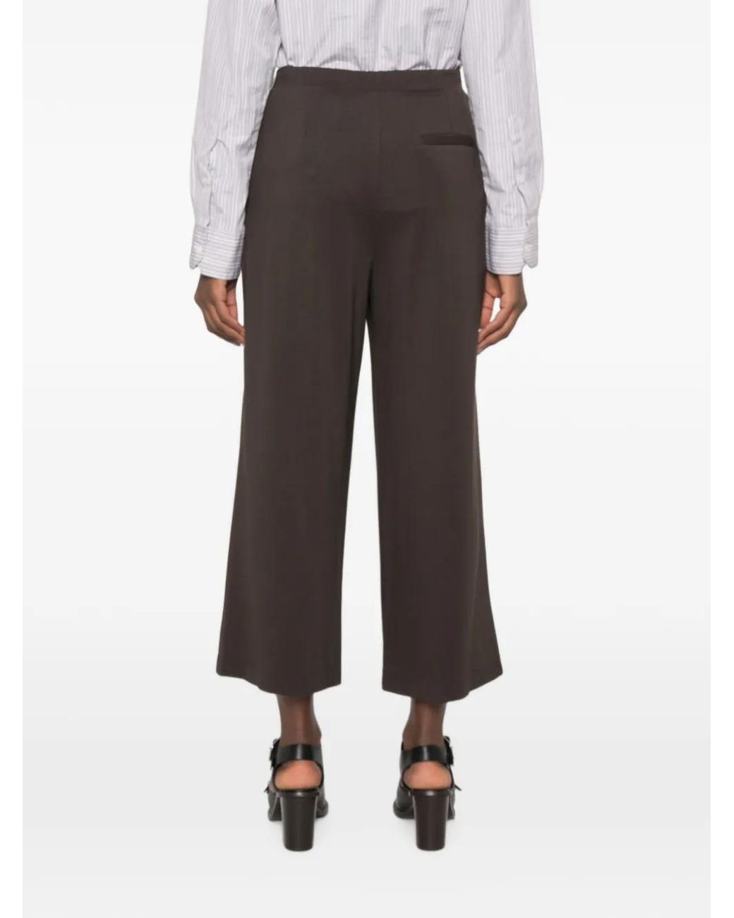 Imperial Gray Wide-Leg Cropped Trousers