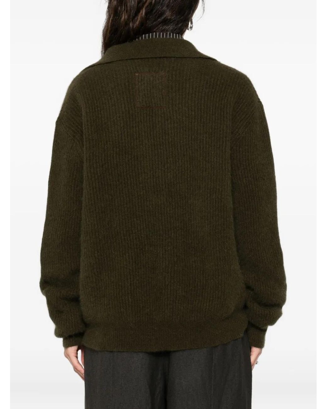 Uma Wang Green V-Neck Sweater