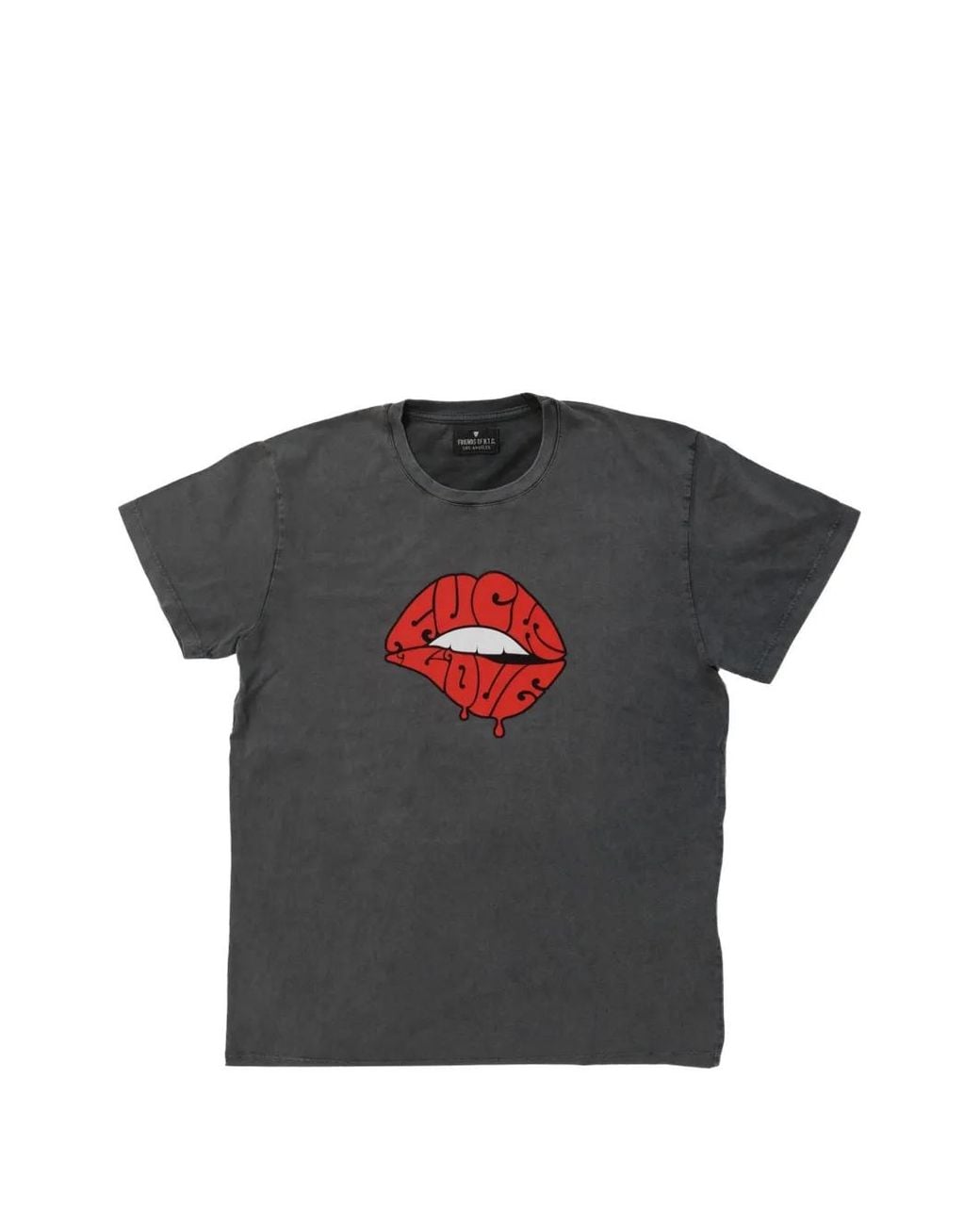 HTC Black Fuck Love Graphic-Print T-Shirt for men