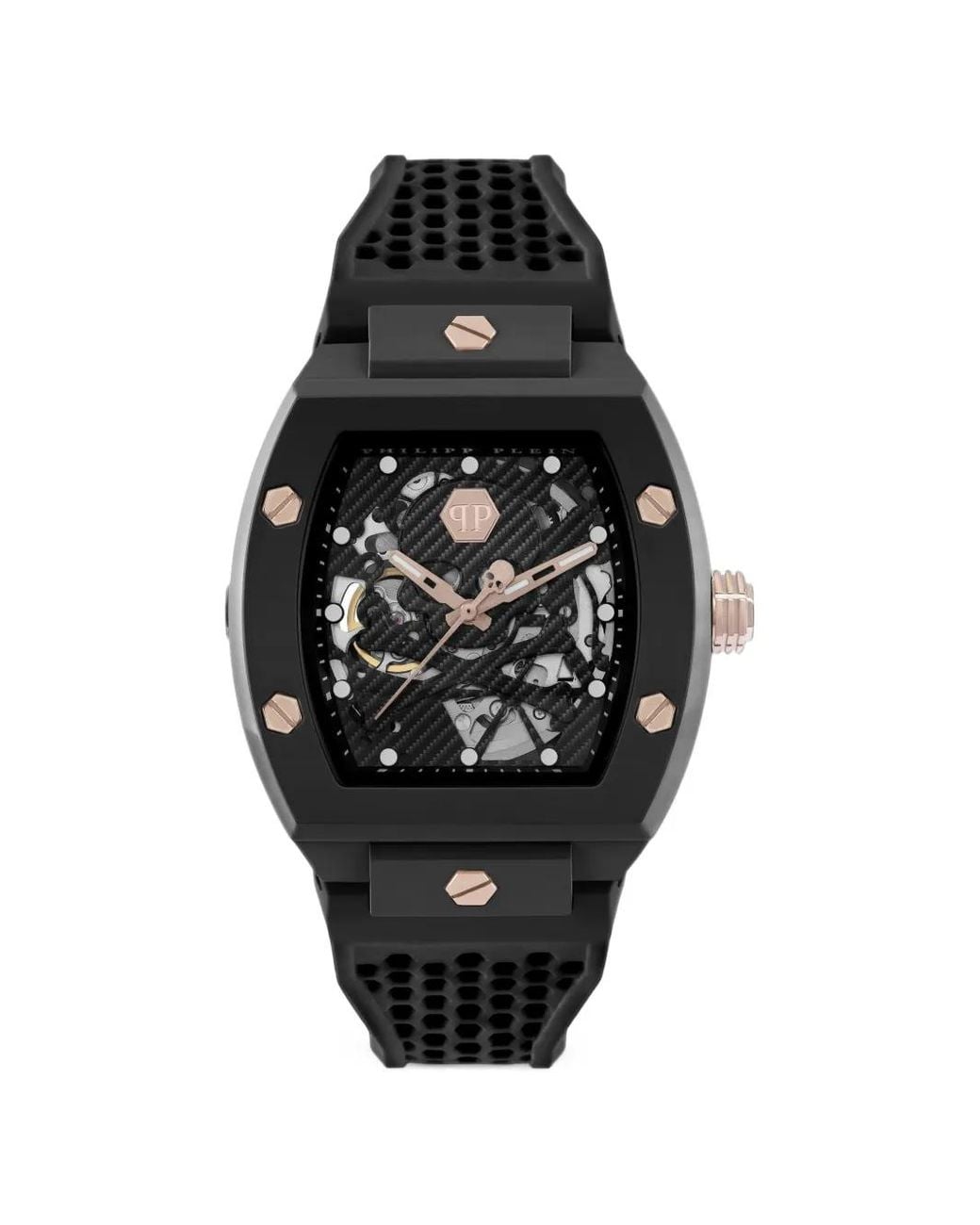 Philipp Plein Black The $Keleton Barrel-Shaped 44Mm Watch for men