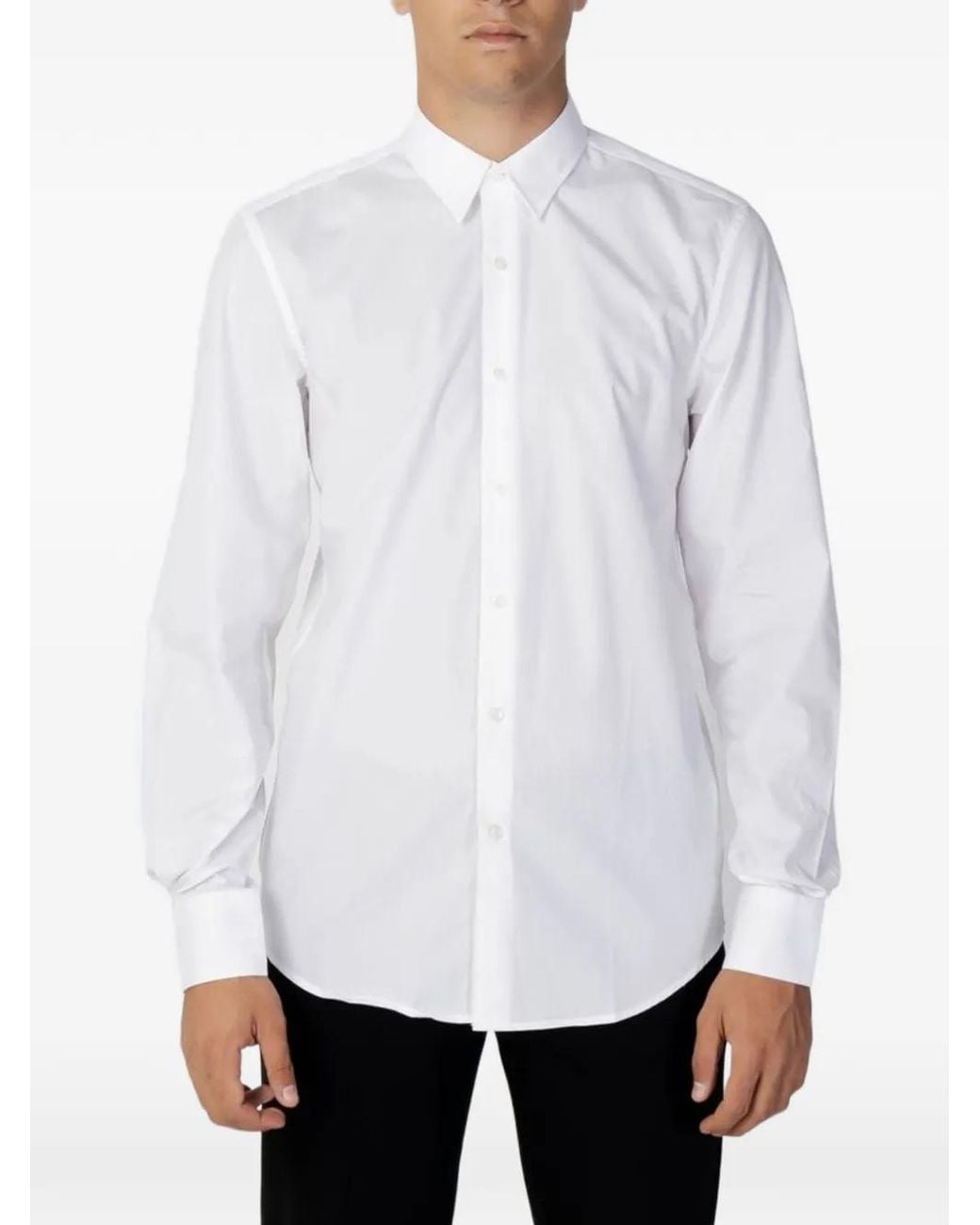 Antony Morato White Napoli Button-Down Collar Long-Sleeve Shirt for men