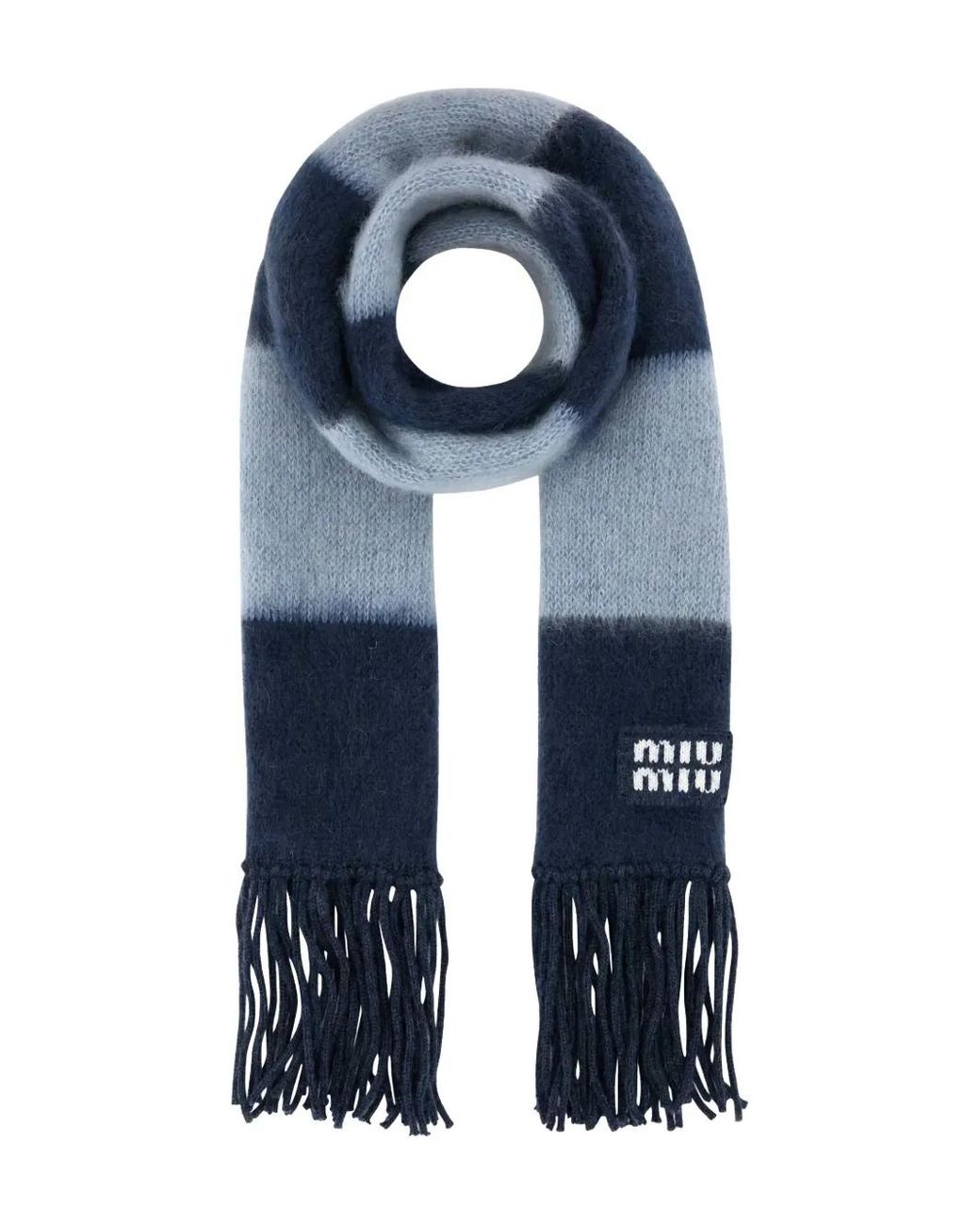 Sciarpa Con Ricamo di Miu Miu in Blue