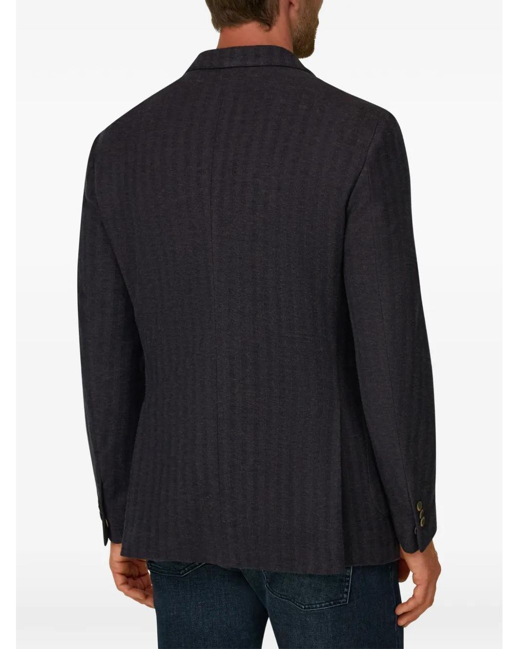 Boggi Blue Blazer Herringbone for men