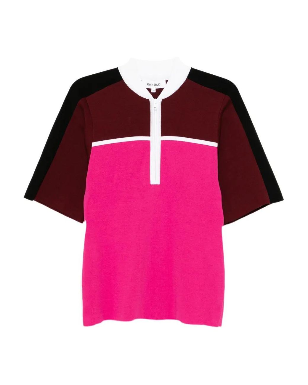 Enfold Pink Contrast-Colour Top