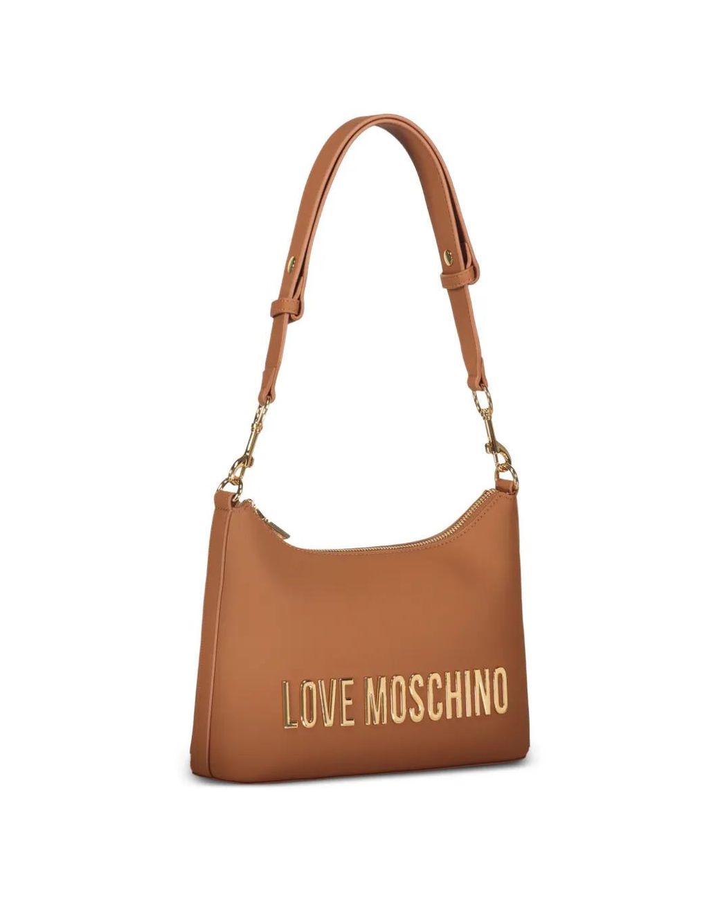 Love Moschino Brown Logo Lettering Shoulder Bag