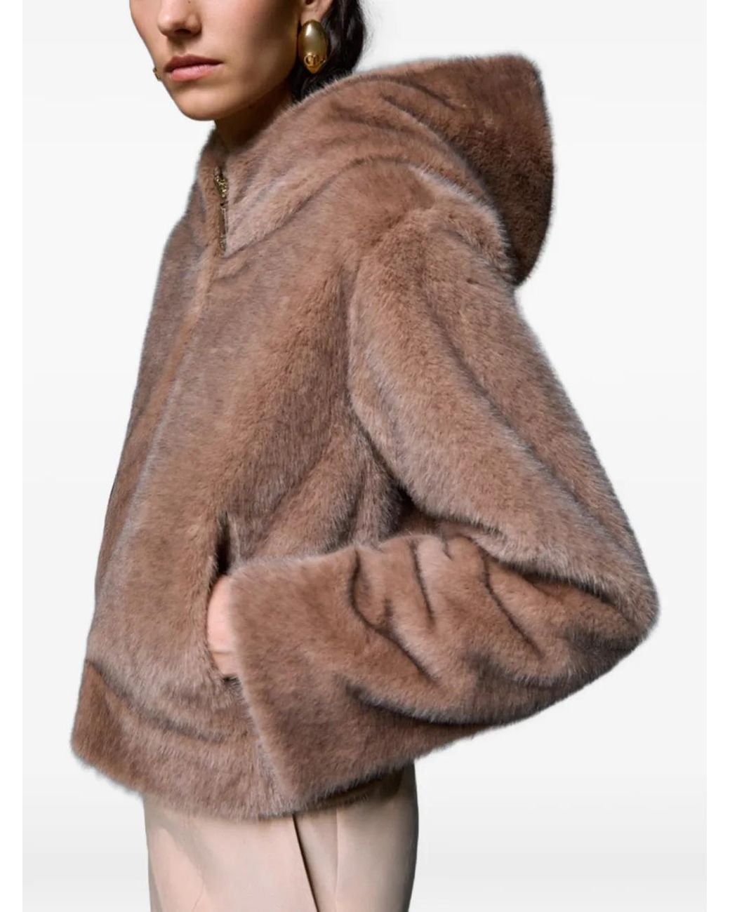 Liu Jo Brown Faux Fur & Shearling Jackets