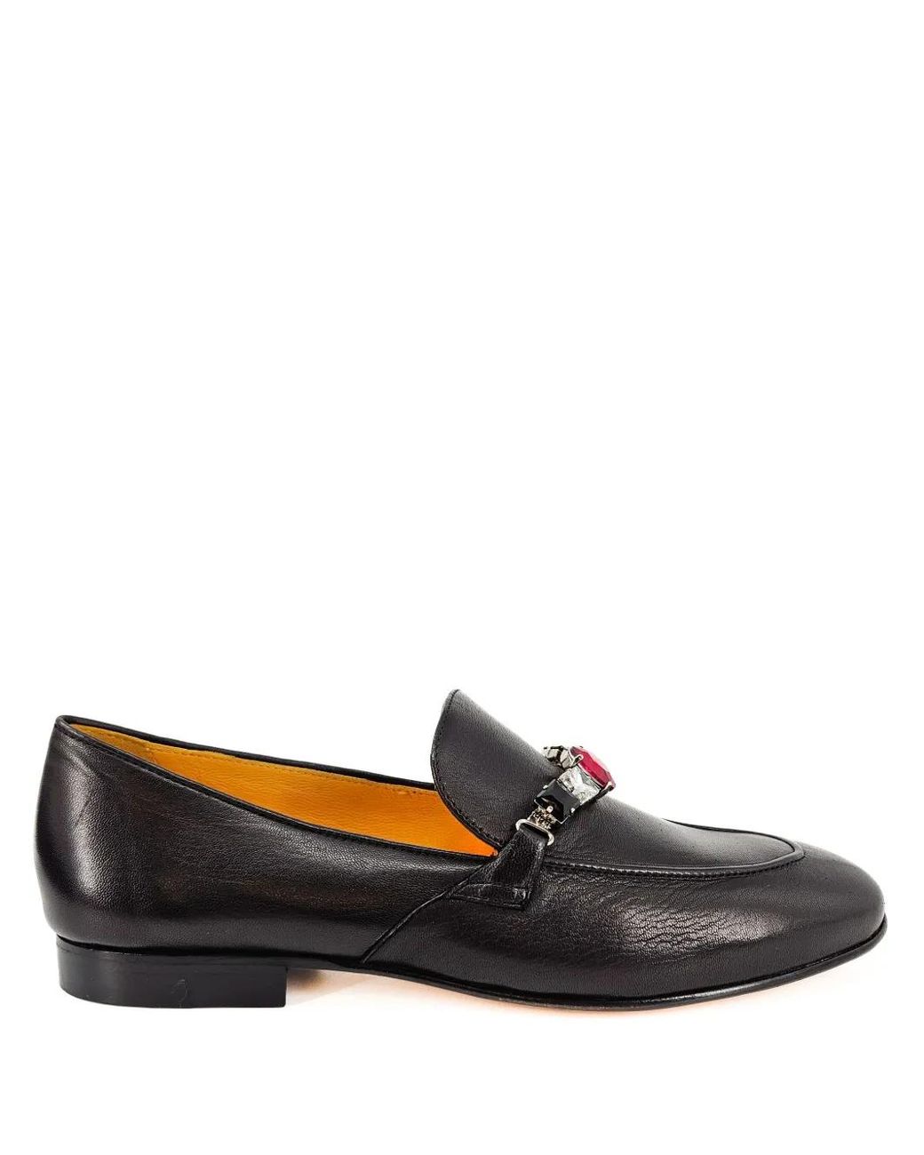 Madison Maison Black Jeweled Leather Loafers