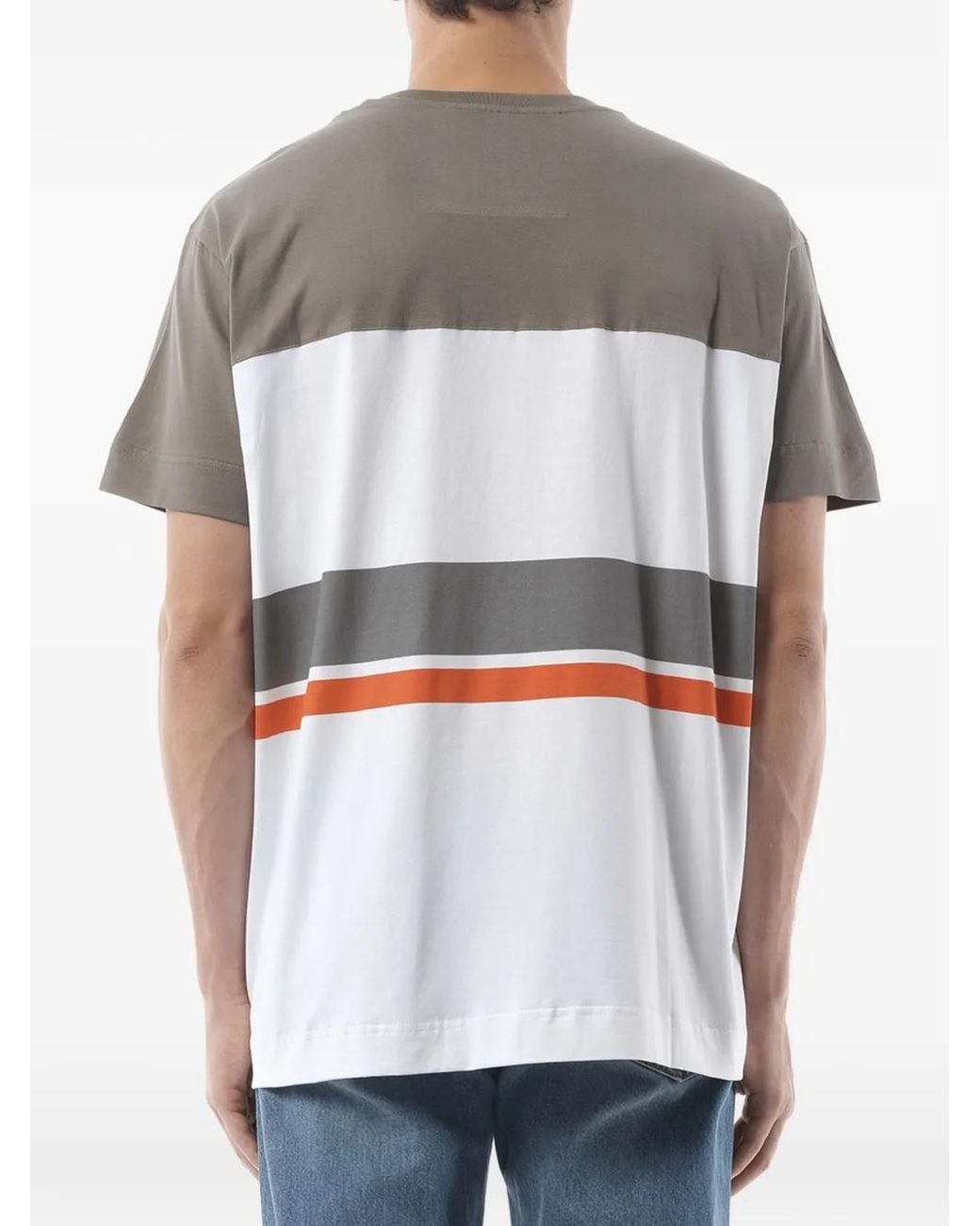 Givenchy Gray College-Print Striped T-Shirt for men