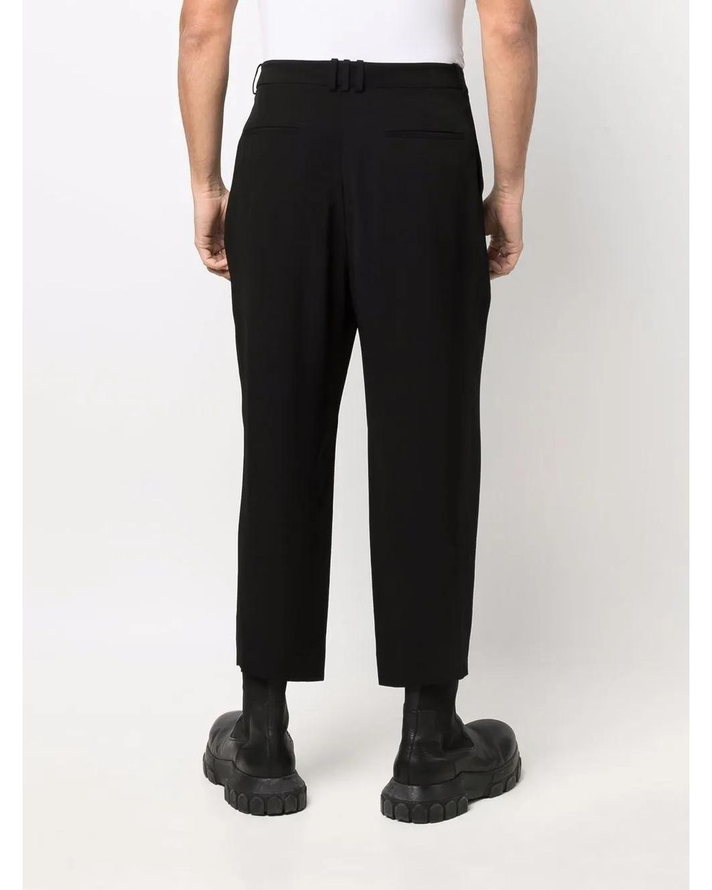 Balmain Black Side Folded Crepe Pants for men