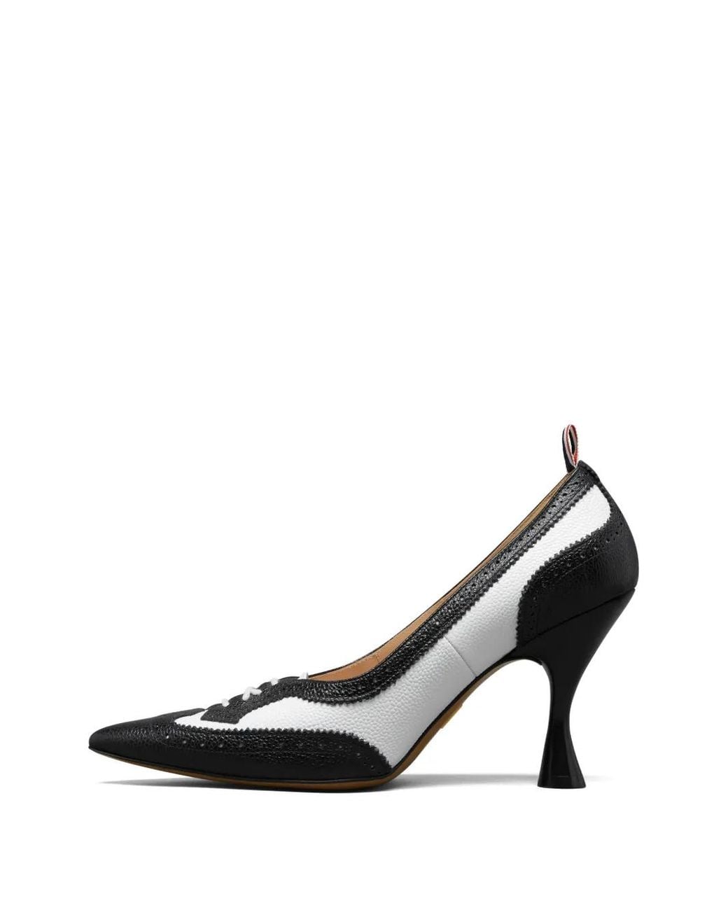 Thom Browne Black Pebble-Grain Wingtip Pumps 90Mm