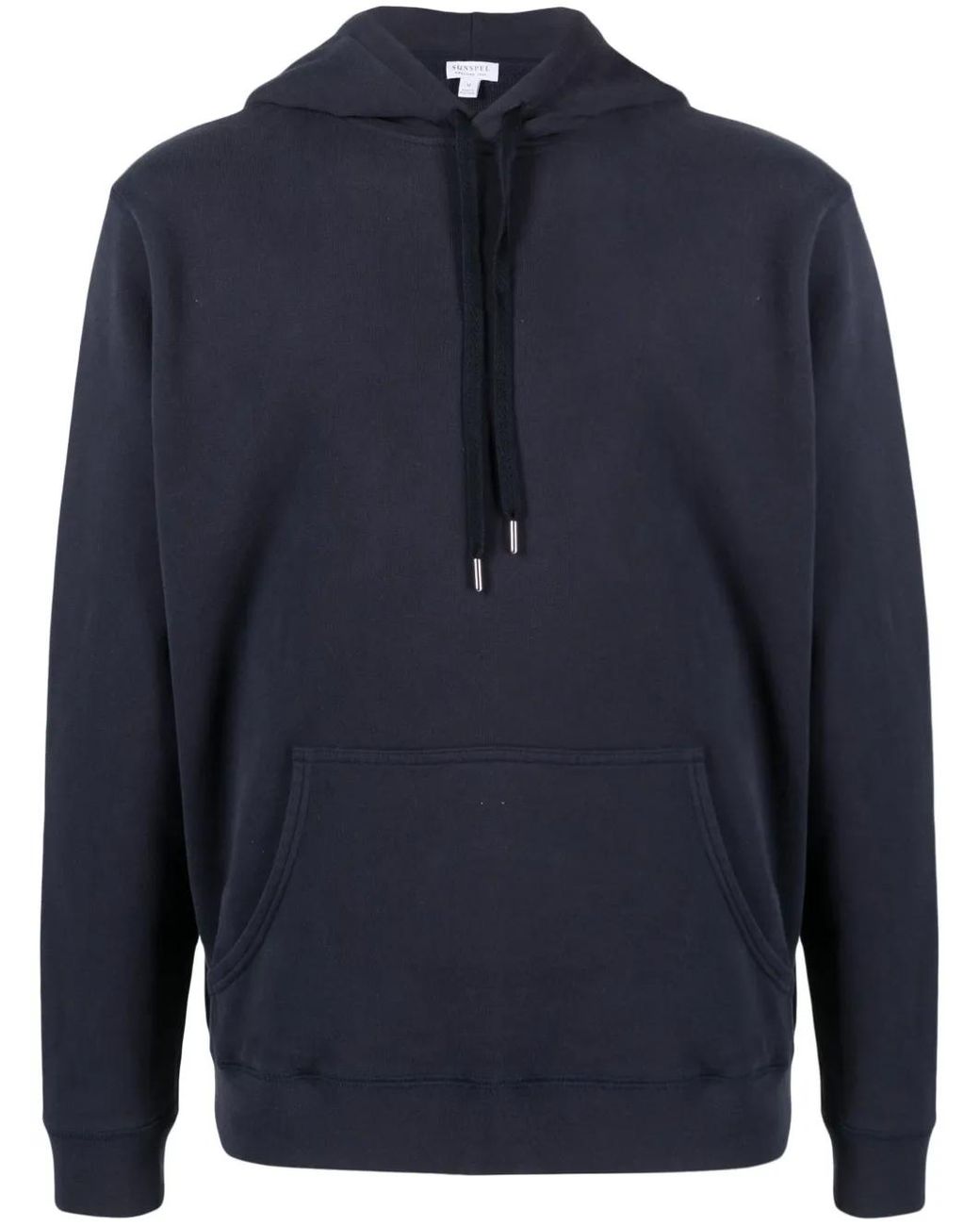 Sunspel Blue Drawstring-Fastening Cotton Hoodie for men