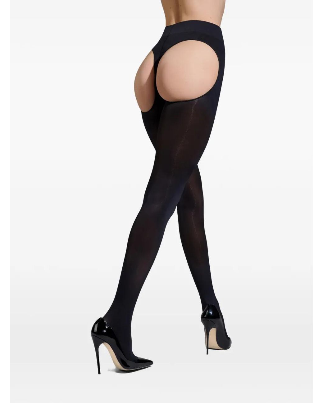 Maison Close Black Backless Tights