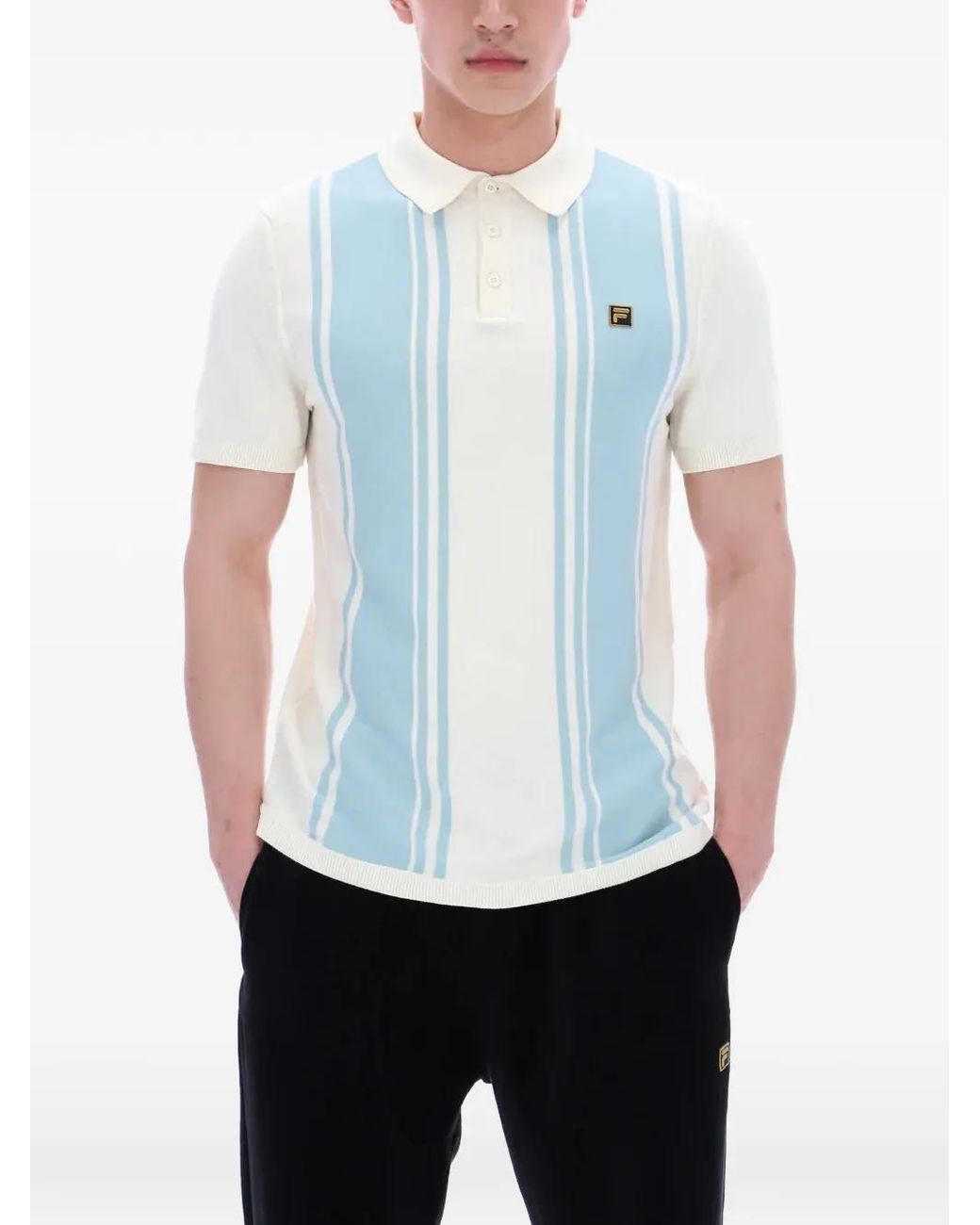 Fila Blue Buddy Logo-Patch Polo Shirt for men