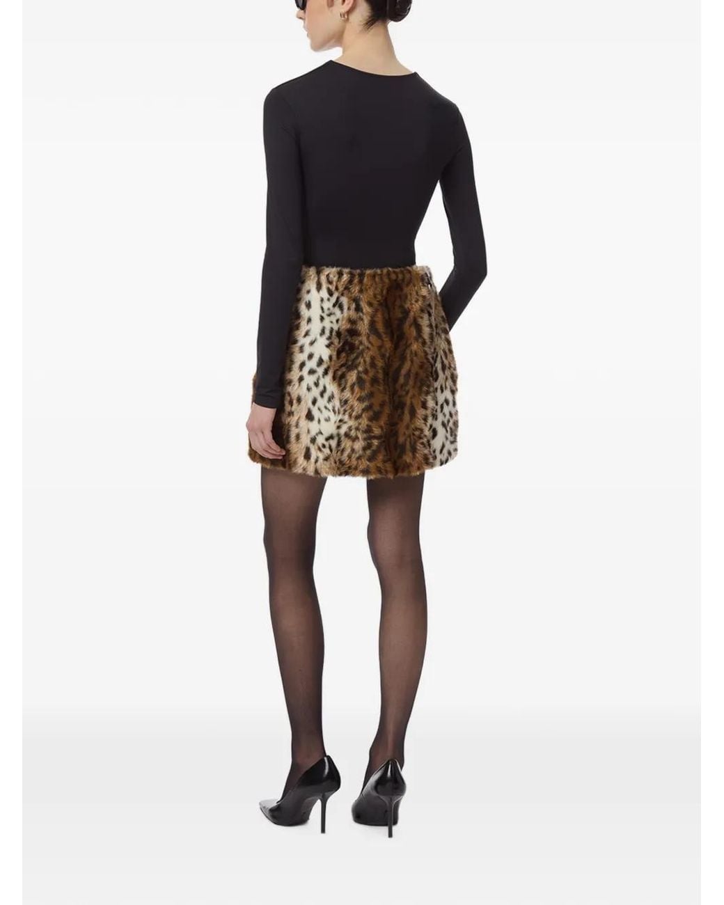 Apparis Metallic Pia Shaved Leopard Mini Skirt